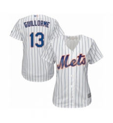 Women's New York Mets #13 Luis Guillorme Authentic White Home Cool Base Baseball Player Jersey Women's New York Mets #13 Luis Guillorme Authentic White Home Cool Base Baseball Player Jersey