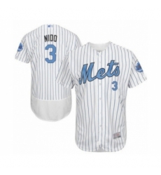 Men's New York Mets #3 Tomas Nido Authentic White 2016 Father's Day Fashion Flex Base Baseball Player Jersey Men's New York Mets #3 Tomas Nido Authentic White 2016 Father's Day Fashion Flex Base Baseball Player Jersey
