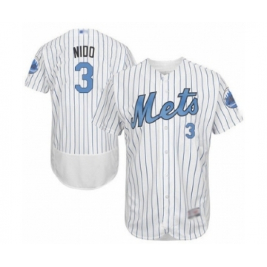 Men's New York Mets #3 Tomas Nido Authentic White 2016 Father's Day Fashion Flex Base Baseball Player Jersey Men's New York Mets #3 Tomas Nido Authentic White 2016 Father's Day Fashion Flex Base Baseball Player Jersey