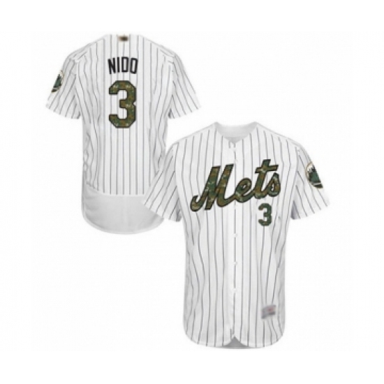 Men's New York Mets #3 Tomas Nido Authentic White 2016 Memorial Day Fashion Flex Base Baseball Player Jersey Men's New York Mets #3 Tomas Nido Authentic White 2016 Memorial Day Fashion Flex Base Baseball Player Jersey