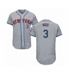 Men's New York Mets #3 Tomas Nido Grey Road Flex Base Authentic Collection Baseball Player Jersey Men's New York Mets #3 Tomas Nido Grey Road Flex Base Authentic Collection Baseball Player Jersey