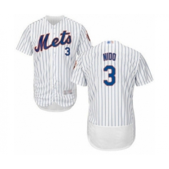 Men's New York Mets #3 Tomas Nido White Home Flex Base Authentic Collection Baseball Player Jersey Men's New York Mets #3 Tomas Nido White Home Flex Base Authentic Collection Baseball Player Jersey