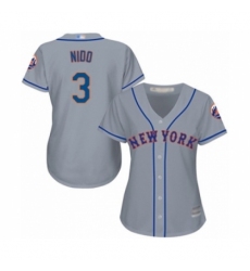 Women's New York Mets #3 Tomas Nido Authentic Grey Road Cool Base Baseball Player Jersey Women's New York Mets #3 Tomas Nido Authentic Grey Road Cool Base Baseball Player Jersey