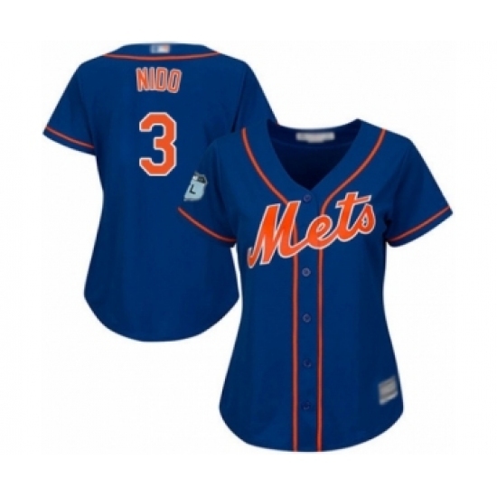 Women's New York Mets #3 Tomas Nido Authentic Royal Blue Alternate Home Cool Base Baseball Player Jersey Women's New York Mets #3 Tomas Nido Authentic Royal Blue Alternate Home Cool Base Baseball Player Jersey