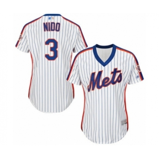 Women's New York Mets #3 Tomas Nido Authentic White Alternate Cool Base Baseball Player Jersey Women's New York Mets #3 Tomas Nido Authentic White Alternate Cool Base Baseball Player Jersey