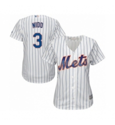 Women's New York Mets #3 Tomas Nido Authentic White Home Cool Base Baseball Player Jersey Women's New York Mets #3 Tomas Nido Authentic White Home Cool Base Baseball Player Jersey