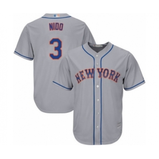 Youth New York Mets #3 Tomas Nido Authentic Grey Road Cool Base Baseball Player Jersey Youth New York Mets #3 Tomas Nido Authentic Grey Road Cool Base Baseball Player Jersey