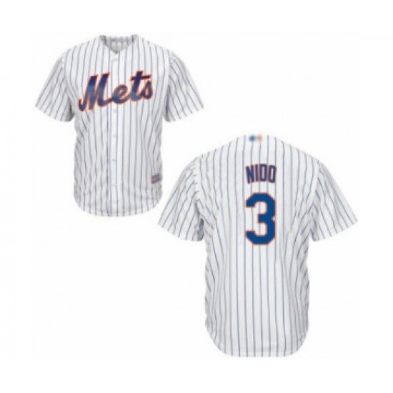 Youth New York Mets #3 Tomas Nido Authentic White Home Cool Base Baseball Player Jersey Youth New York Mets #3 Tomas Nido Authentic White Home Cool Base Baseball Player Jersey
