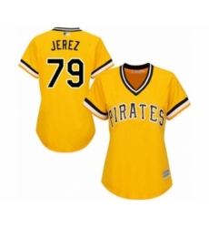 Women's Pittsburgh Pirates #79 Williams Jerez Authentic Gold Alternate Cool Base Baseball Player Jersey