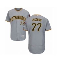 Men's Pittsburgh Pirates #77 Luis Escobar Grey Road Flex Base Authentic Collection Baseball Player Jersey Men's Pittsburgh Pirates #77 Luis Escobar Grey Road Flex Base Authentic Collection Baseball Player Jersey
