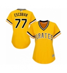 Women's Pittsburgh Pirates #77 Luis Escobar Authentic Gold Alternate Cool Base Baseball Player Jersey Women's Pittsburgh Pirates #77 Luis Escobar Authentic Gold Alternate Cool Base Baseball Player Jersey