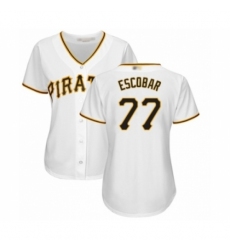 Women's Pittsburgh Pirates #77 Luis Escobar Authentic White Home Cool Base Baseball Player Jersey Women's Pittsburgh Pirates #77 Luis Escobar Authentic White Home Cool Base Baseball Player Jersey