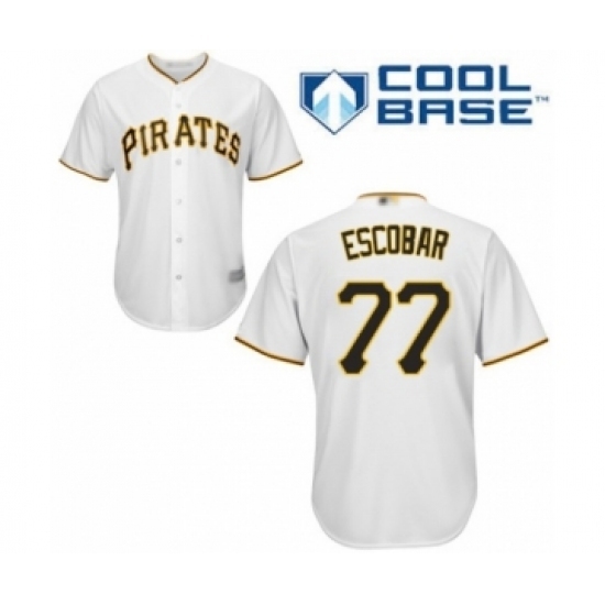Youth Pittsburgh Pirates #77 Luis Escobar Authentic White Home Cool Base Baseball Player Jersey Youth Pittsburgh Pirates #77 Luis Escobar Authentic White Home Cool Base Baseball Player Jersey
