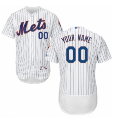 Men's New York Mets Majestic Home White/Royal Flex Base Authentic Collection Custom Jersey