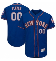 Men's New York Mets Majestic Royal/Gray 2017 Alternate Authentic Collection Flex Base Custom Jersey