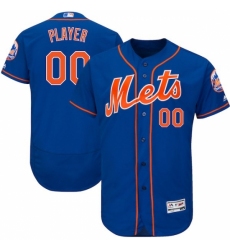 Men's New York Mets Majestic Royal/Orange 2017 Alternate Authentic Collection Flex Base Custom Jersey
