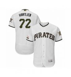 Men's Pittsburgh Pirates #72 Geoff Hartlieb White Alternate Authentic Collection Flex Base Baseball Player Jersey Men's Pittsburgh Pirates #72 Geoff Hartlieb White Alternate Authentic Collection Flex Base Baseball Player Jersey
