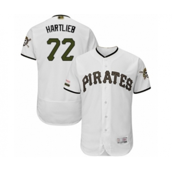 Men's Pittsburgh Pirates #72 Geoff Hartlieb White Alternate Authentic Collection Flex Base Baseball Player Jersey Men's Pittsburgh Pirates #72 Geoff Hartlieb White Alternate Authentic Collection Flex Base Baseball Player Jersey