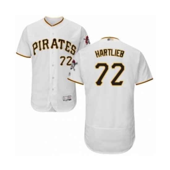 Men's Pittsburgh Pirates #72 Geoff Hartlieb White Home Flex Base Authentic Collection Baseball Player Jersey Men's Pittsburgh Pirates #72 Geoff Hartlieb White Home Flex Base Authentic Collection Baseball Player Jersey