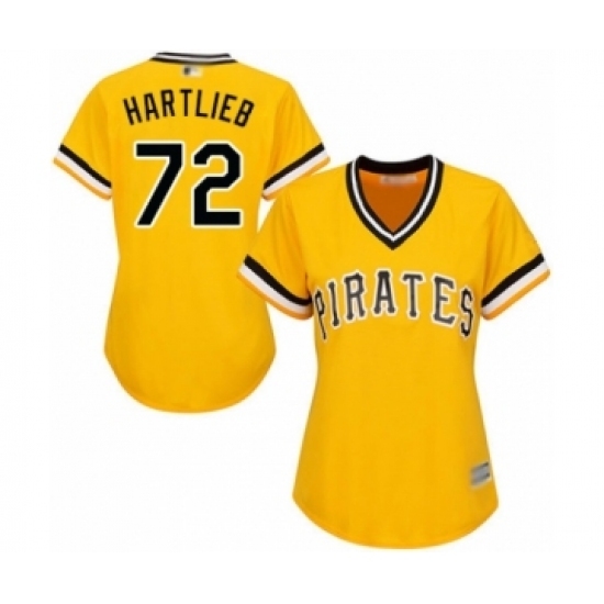 Women's Pittsburgh Pirates #72 Geoff Hartlieb Authentic Gold Alternate Cool Base Baseball Player Jersey Women's Pittsburgh Pirates #72 Geoff Hartlieb Authentic Gold Alternate Cool Base Baseball Player Jersey