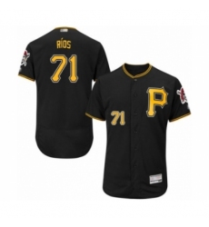 Men's Pittsburgh Pirates #71 Yacksel Rios Black Alternate Flex Base Authentic Collection Baseball Player Jersey