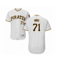 Men's Pittsburgh Pirates #71 Yacksel Rios White Home Flex Base Authentic Collection Baseball Player Jersey