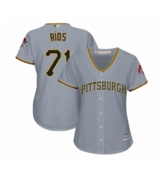 Women's Pittsburgh Pirates #71 Yacksel Rios Authentic Grey Road Cool Base Baseball Player Jersey