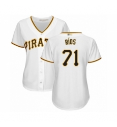 Women's Pittsburgh Pirates #71 Yacksel Rios Authentic White Home Cool Base Baseball Player Jersey