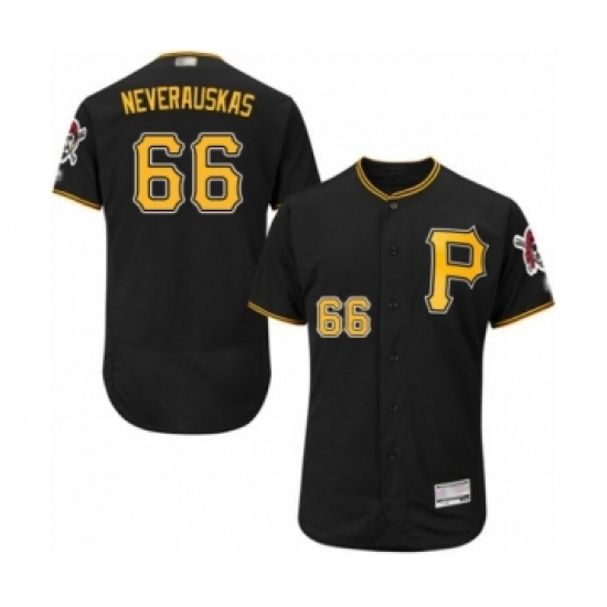 Men's Pittsburgh Pirates #66 Dovydas Neverauskas Black Alternate Flex Base Authentic Collection Baseball Player Jersey Men's Pittsburgh Pirates #66 Dovydas Neverauskas Black Alternate Flex Base Authentic Collection Baseball Player Jersey