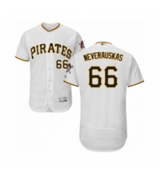Men's Pittsburgh Pirates #66 Dovydas Neverauskas White Home Flex Base Authentic Collection Baseball Player Jersey Men's Pittsburgh Pirates #66 Dovydas Neverauskas White Home Flex Base Authentic Collection Baseball Player Jersey
