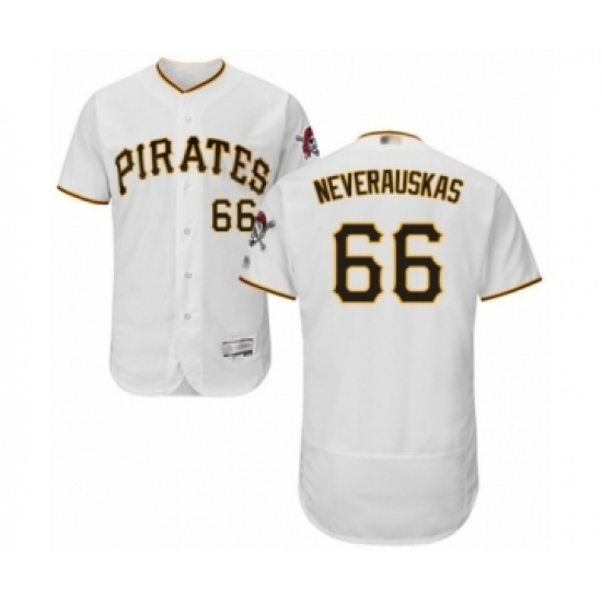 Men's Pittsburgh Pirates #66 Dovydas Neverauskas White Home Flex Base Authentic Collection Baseball Player Jersey Men's Pittsburgh Pirates #66 Dovydas Neverauskas White Home Flex Base Authentic Collection Baseball Player Jersey