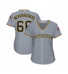 Women's Pittsburgh Pirates #66 Dovydas Neverauskas Authentic Grey Road Cool Base Baseball Player Jersey Women's Pittsburgh Pirates #66 Dovydas Neverauskas Authentic Grey Road Cool Base Baseball Player Jersey