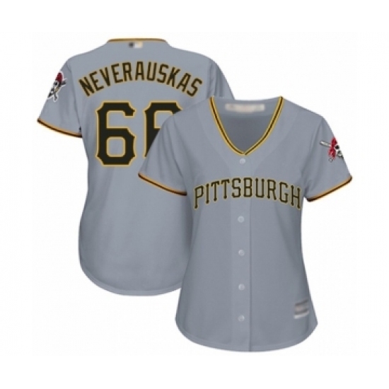 Women's Pittsburgh Pirates #66 Dovydas Neverauskas Authentic Grey Road Cool Base Baseball Player Jersey Women's Pittsburgh Pirates #66 Dovydas Neverauskas Authentic Grey Road Cool Base Baseball Player Jersey