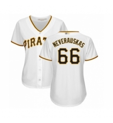Women's Pittsburgh Pirates #66 Dovydas Neverauskas Authentic White Home Cool Base Baseball Player Jersey Women's Pittsburgh Pirates #66 Dovydas Neverauskas Authentic White Home Cool Base Baseball Player Jersey