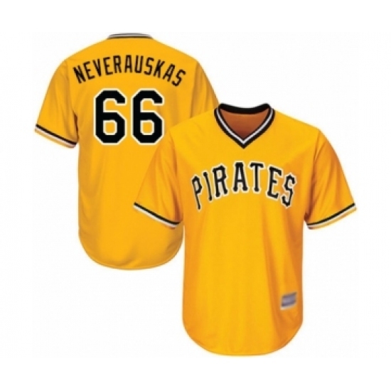 Youth Pittsburgh Pirates #66 Dovydas Neverauskas Authentic Gold Alternate Cool Base Baseball Player Jersey Youth Pittsburgh Pirates #66 Dovydas Neverauskas Authentic Gold Alternate Cool Base Baseball Player Jersey