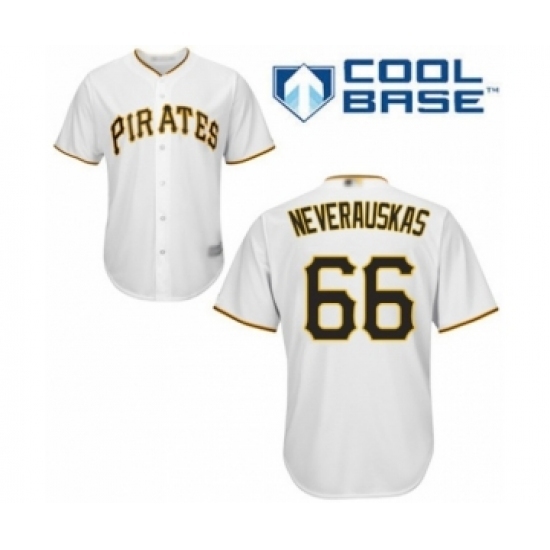 Youth Pittsburgh Pirates #66 Dovydas Neverauskas Authentic White Home Cool Base Baseball Player Jersey Youth Pittsburgh Pirates #66 Dovydas Neverauskas Authentic White Home Cool Base Baseball Player Jersey