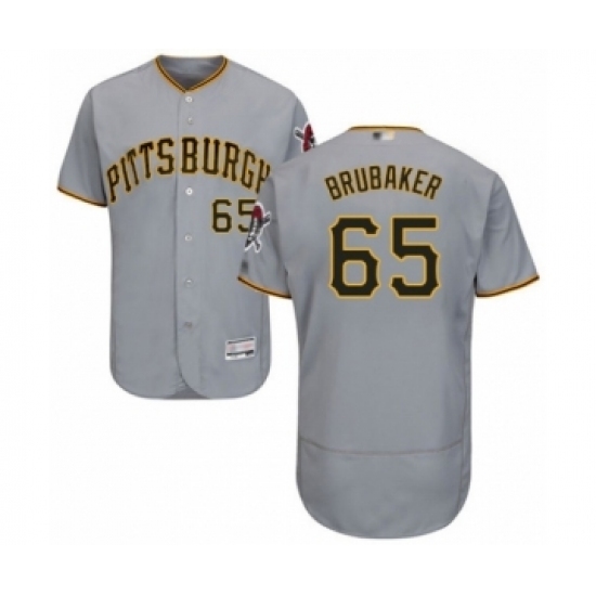 Men's Pittsburgh Pirates #65 J.T. Brubaker Grey Road Flex Base Authentic Collection Baseball Player Jersey Men's Pittsburgh Pirates #65 J.T. Brubaker Grey Road Flex Base Authentic Collection Baseball Player Jersey