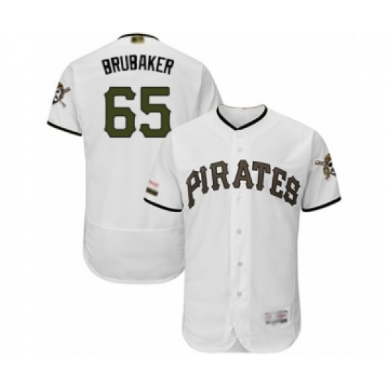 Men's Pittsburgh Pirates #65 J.T. Brubaker White Alternate Authentic Collection Flex Base Baseball Player Jersey Men's Pittsburgh Pirates #65 J.T. Brubaker White Alternate Authentic Collection Flex Base Baseball Player Jersey