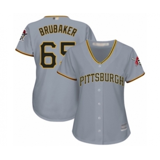 Women's Pittsburgh Pirates #65 J.T. Brubaker Authentic Grey Road Cool Base Baseball Player Jersey Women's Pittsburgh Pirates #65 J.T. Brubaker Authentic Grey Road Cool Base Baseball Player Jersey