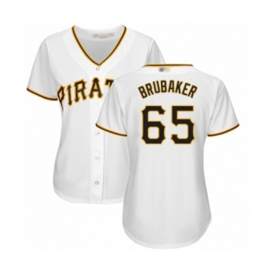 Women's Pittsburgh Pirates #65 J.T. Brubaker Authentic White Home Cool Base Baseball Player Jersey Women's Pittsburgh Pirates #65 J.T. Brubaker Authentic White Home Cool Base Baseball Player Jersey