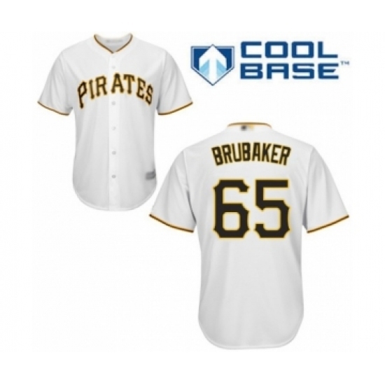 Youth Pittsburgh Pirates #65 J.T. Brubaker Authentic White Home Cool Base Baseball Player Jersey Youth Pittsburgh Pirates #65 J.T. Brubaker Authentic White Home Cool Base Baseball Player Jersey