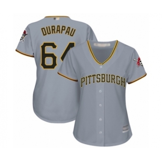 Women's Pittsburgh Pirates #64 Montana DuRapau Authentic Grey Road Cool Base Baseball Player Jersey Women's Pittsburgh Pirates #64 Montana DuRapau Authentic Grey Road Cool Base Baseball Player Jersey