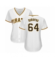 Women's Pittsburgh Pirates #64 Montana DuRapau Authentic White Home Cool Base Baseball Player Jersey Women's Pittsburgh Pirates #64 Montana DuRapau Authentic White Home Cool Base Baseball Player Jersey