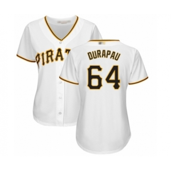 Women's Pittsburgh Pirates #64 Montana DuRapau Authentic White Home Cool Base Baseball Player Jersey Women's Pittsburgh Pirates #64 Montana DuRapau Authentic White Home Cool Base Baseball Player Jersey