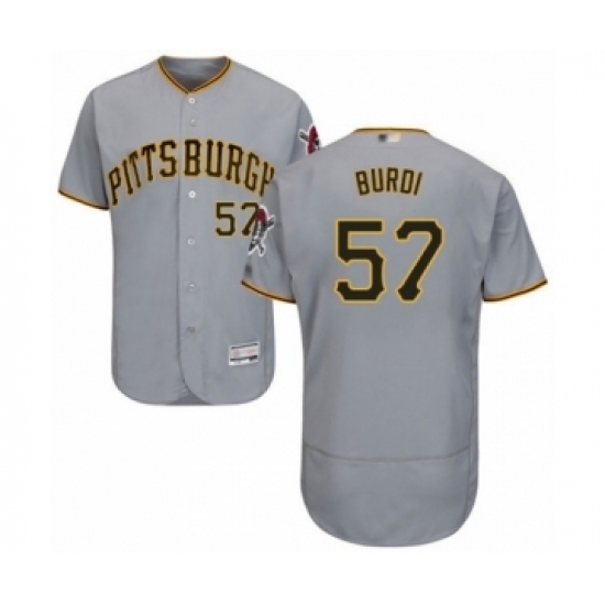 Men's Pittsburgh Pirates #57 Nick Burdi Grey Road Flex Base Authentic Collection Baseball Player Jersey Men's Pittsburgh Pirates #57 Nick Burdi Grey Road Flex Base Authentic Collection Baseball Player Jersey