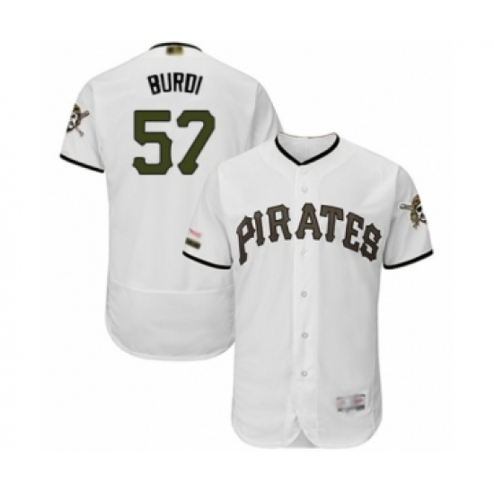Men's Pittsburgh Pirates #57 Nick Burdi White Alternate Authentic Collection Flex Base Baseball Player Jersey Men's Pittsburgh Pirates #57 Nick Burdi White Alternate Authentic Collection Flex Base Baseball Player Jersey