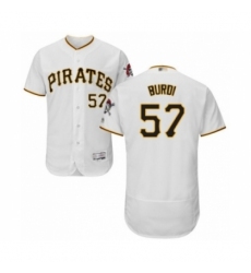 Men's Pittsburgh Pirates #57 Nick Burdi White Home Flex Base Authentic Collection Baseball Player Jersey Men's Pittsburgh Pirates #57 Nick Burdi White Home Flex Base Authentic Collection Baseball Player Jersey