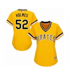 Women's Pittsburgh Pirates #52 Clay Holmes Authentic Gold Alternate Cool Base Baseball Player Jersey Women's Pittsburgh Pirates #52 Clay Holmes Authentic Gold Alternate Cool Base Baseball Player Jersey