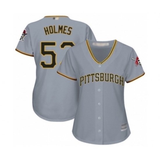 Women's Pittsburgh Pirates #52 Clay Holmes Authentic Grey Road Cool Base Baseball Player Jersey Women's Pittsburgh Pirates #52 Clay Holmes Authentic Grey Road Cool Base Baseball Player Jersey