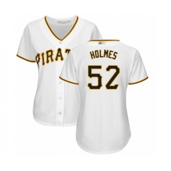 Women's Pittsburgh Pirates #52 Clay Holmes Authentic White Home Cool Base Baseball Player Jersey Women's Pittsburgh Pirates #52 Clay Holmes Authentic White Home Cool Base Baseball Player Jersey